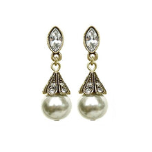 Load image into Gallery viewer, Art Deco Vintage Pearl Wedding Earrings E541 - Sweet Romance Wholesale