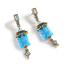 Load image into Gallery viewer, Millefiori Glass Candy Square Deco Earrings E720 - Sweet Romance Wholesale
