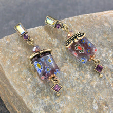 Load image into Gallery viewer, Millefiori Glass Candy Square Deco Earrings E720 - Sweet Romance Wholesale
