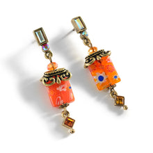 Load image into Gallery viewer, Millefiori Glass Candy Square Deco Earrings E720 - Sweet Romance Wholesale