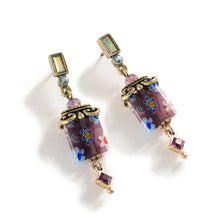 Load image into Gallery viewer, Millefiori Glass Candy Square Deco Earrings E720 - Sweet Romance Wholesale