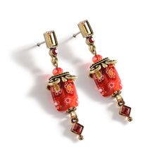 Load image into Gallery viewer, Millefiori Glass Candy Square Deco Earrings E720 - Sweet Romance Wholesale
