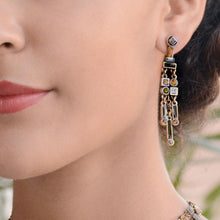Load image into Gallery viewer, Art Deco Crystal Enamel Fringe Earrings E782 - Sweet Romance Wholesale