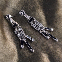 Load image into Gallery viewer, Art Deco Crystal Enamel Fringe Earrings E782 - Sweet Romance Wholesale