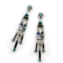 Load image into Gallery viewer, Art Deco Crystal Enamel Fringe Earrings E782 - Sweet Romance Wholesale