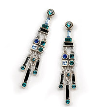 Load image into Gallery viewer, Art Deco Crystal Enamel Fringe Earrings E782 - Sweet Romance Wholesale
