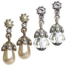 Load image into Gallery viewer, Pearl or Crystal Wedding Earrings - Sweet Romance Wholesale