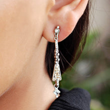 Load image into Gallery viewer, Art Deco Silver Linear Vintage Earrings E935-SIL - Sweet Romance Wholesale