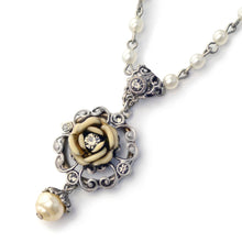 Load image into Gallery viewer, Ivory Tea Rose Necklace - Sweet Romance Wholesale