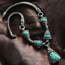 Load image into Gallery viewer, Art Deco Vintage Green Jade Glass Triangle Necklace N1095 - Sweet Romance Wholesale