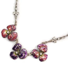 Load image into Gallery viewer, Enamel Pansies Necklace N1155 - Sweet Romance Wholesale