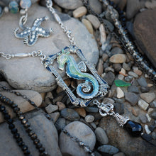 Load image into Gallery viewer, Art Deco Enamel Seahorse Marcasite Necklace N1293 - Sweet Romance Wholesale