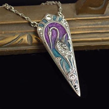 Load image into Gallery viewer, Art Nouveau Enamel Egret Pendant Necklace N1328 - Sweet Romance Wholesale