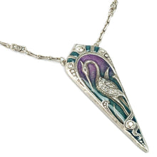 Load image into Gallery viewer, Art Nouveau Enamel Egret Pendant Necklace N1328 - Sweet Romance Wholesale