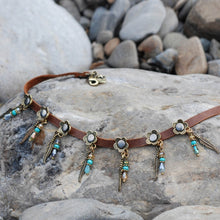 Load image into Gallery viewer, Feathers &amp; Beads 1960s Leather Choker N1350 - Sweet Romance Wholesale