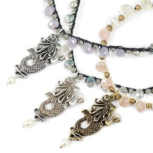 Load image into Gallery viewer, Mermaid Pendant on Crochet Beaded Necklace N1363 - Sweet Romance Wholesale