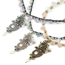 Load image into Gallery viewer, Mermaid Pendant on Crochet Beaded Necklace N1363 - Sweet Romance Wholesale