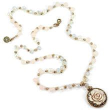 Load image into Gallery viewer, Shabby Boho Chic Ivory Rose Neckalce - Sweet Romance Wholesale