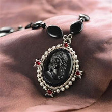 Load image into Gallery viewer, Vintage Jet Black Cameo Necklace N1383 - Sweet Romance Wholesale