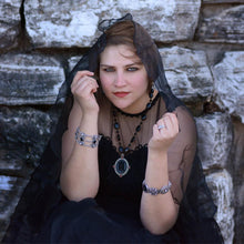 Load image into Gallery viewer, Vintage Jet Black Cameo Necklace N1383 - Sweet Romance Wholesale