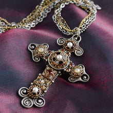 Load image into Gallery viewer, Vintage Jeweled Cross Necklace - Sweet Romance Wholesale