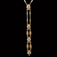 Load image into Gallery viewer, Art Deco Vintage Gold Opal Y Necklace - Sweet Romance Wholesale