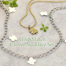 Load image into Gallery viewer, Clover Charm Layering and Tiny Clover Charm Necklace Set N1447-N1319SET - Sweet Romance Wholesale