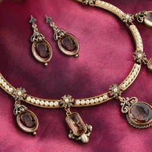 Load image into Gallery viewer, Marjorelle Intaglio and Pearls Collar Necklace - Sweet Romance Wholesale