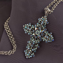 Load image into Gallery viewer, Crystal and Lace Cross Necklace N1465 - Sweet Romance Wholesale
