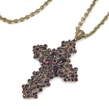 Load image into Gallery viewer, Crystal and Lace Cross Necklace N1465 - Sweet Romance Wholesale