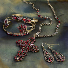 Load image into Gallery viewer, Crystal and Lace Cross Necklace N1465 - Sweet Romance Wholesale