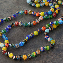 Load image into Gallery viewer, Long Millefiori Knotted Bead Necklace N1473 - Sweet Romance Wholesale