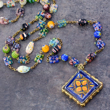 Load image into Gallery viewer, Millefiori Beads Talavera Tile Pendant Necklace n1483 - Sweet Romance Wholesale