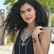 Load image into Gallery viewer, Millefiori Beads Talavera Tile Pendant Necklace n1483 - Sweet Romance Wholesale