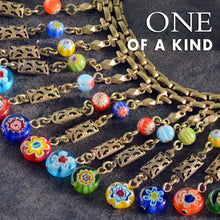 Load image into Gallery viewer, Millefiori Glass Bead Boho Fringe Choker Collar Necklace N1484 - Sweet Romance Wholesale