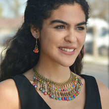 Load image into Gallery viewer, Millefiori Glass Bead Boho Fringe Choker Collar Necklace N1484 - Sweet Romance Wholesale