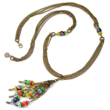 Load image into Gallery viewer, Millefiori Glass Candy Chain Tassel Necklace - Sweet Romance Wholesale