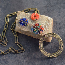 Load image into Gallery viewer, Millefiori Glass Modern Circle Necklace - Sweet Romance Wholesale