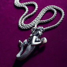 Load image into Gallery viewer, Mermaid Sculpture and Pearl Pendant Necklace - Sweet Romance Wholesale