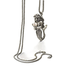 Load image into Gallery viewer, Mermaid Sculpture and Pearl Pendant Necklace - Sweet Romance Wholesale