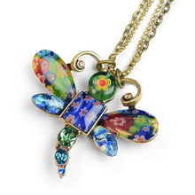Load image into Gallery viewer, Millefiori Glass Dragonfly Pendant Necklace - Sweet Romance Wholesale