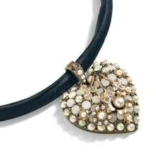 Load image into Gallery viewer, Pearls and Flowers Opal Heart Necklace - Sweet Romance Wholesale