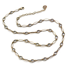 Load image into Gallery viewer, Oval Crystal Station Necklace - Sweet Romance Wholesale