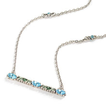Load image into Gallery viewer, Silver Crystal Bar Necklace N1529 - Sweet Romance Wholesale