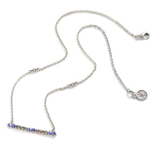 Load image into Gallery viewer, Silver Crystal Bar Necklace N1529 - Sweet Romance Wholesale