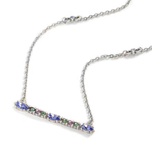Load image into Gallery viewer, Silver Crystal Bar Necklace N1529 - Sweet Romance Wholesale
