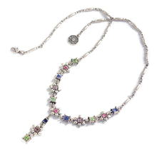 Load image into Gallery viewer, Silver Flower Chain Necklace N1530 - Sweet Romance Wholesale