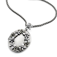 Load image into Gallery viewer, Oval Flower Locket Necklace N1537 - Sweet Romance Wholesale