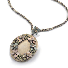 Load image into Gallery viewer, Oval Flower Locket Necklace N1537 - Sweet Romance Wholesale