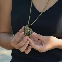 Load image into Gallery viewer, Oval Flower Locket Necklace N1537 - Sweet Romance Wholesale